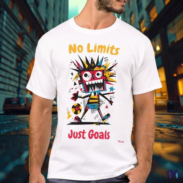 Abstrakt T-shirt med livfull fotbollsspelare (Skapare uppladdad)