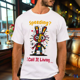 Abstrakt T-shirt med livlig kanin-grafik