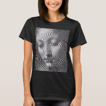Abstrakt T-shirt med optisk illusion-vågporträtt f