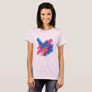 Abstrakt T-shirt med Penseldrag – Vibrerande Minim