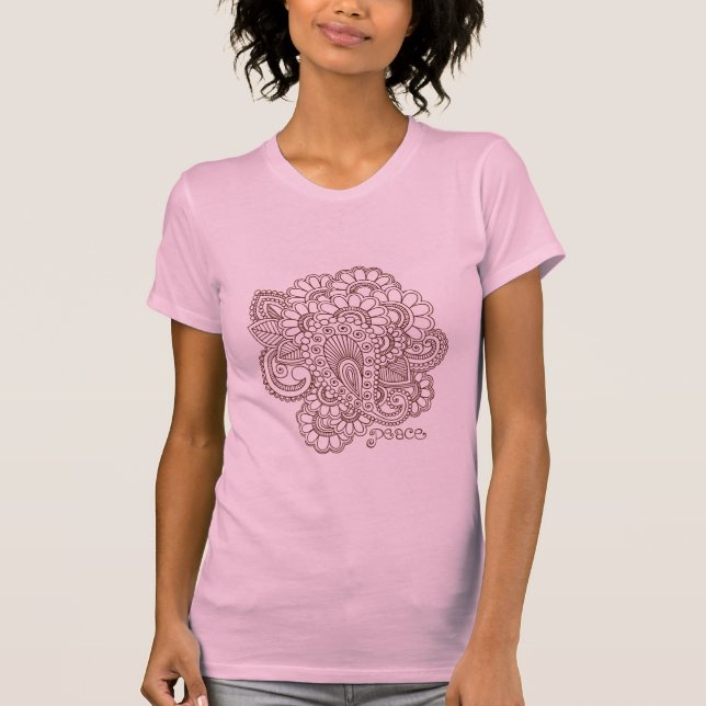 Abstrakt T-tröja för HennaMehndi design Tee (Framsida)