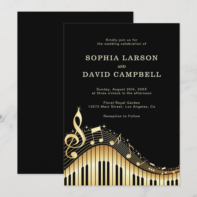 Abstrakt Tangentbord Bröllop Inbjudningar (Fram/baksida)