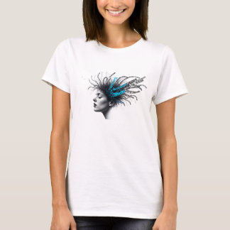 Abstrakt Tanke Porträtt Dam Grafisk T-Shirt