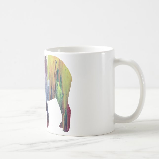 Abstrakt Tapirsilhouette Kaffemugg (Höger)