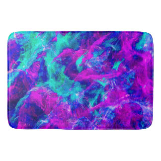 Abstrakt Teal and Rosa Flames Badrumsmatta