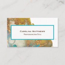 Abstrakt Teal Guld Agate Watercolor