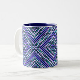 Abstrakt Teal, Lila & Black Tribal Inspired Två-Tonad Mugg