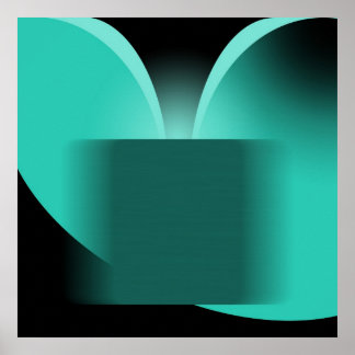 Abstrakt Teal Luxury med svart AP0004 Poster