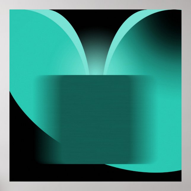 Abstrakt Teal Luxury med svart AP0004 Poster (Framsidan)