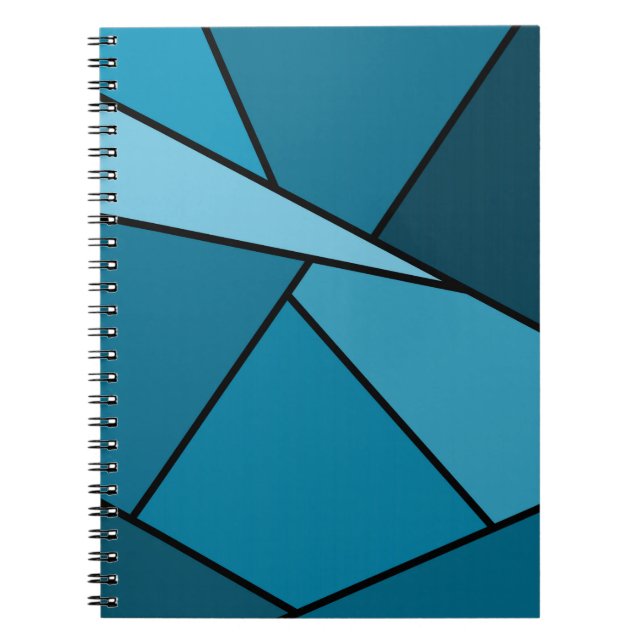 Abstrakt Teal Polygons Anteckningsbok (Framsidan)