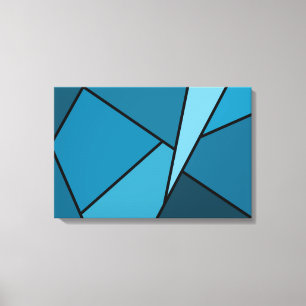 Abstrakt Teal Polygons Canvastryck