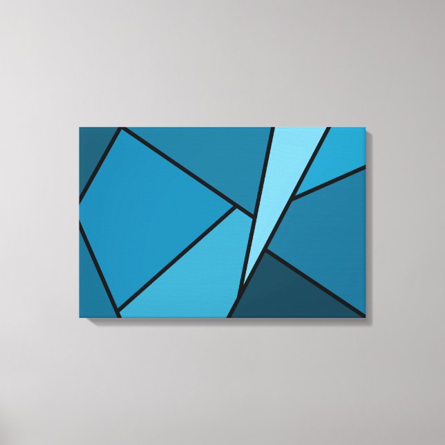 Abstrakt Teal Polygons Canvastryck (Framsida)