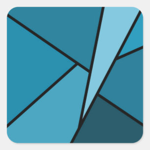Abstrakt Teal Polygons Fyrkantigt Klistermärke
