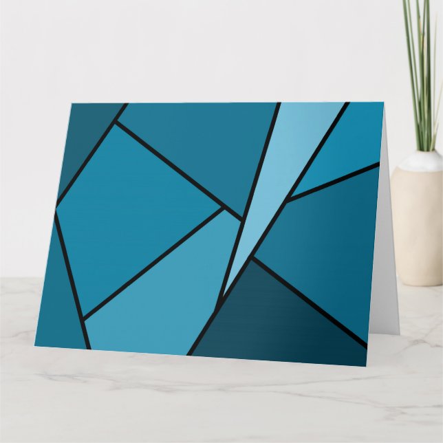Abstrakt Teal Polygons Kort (Framsida)