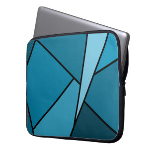 Abstrakt Teal Polygons Laptop Sleeve