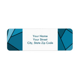 Abstrakt Teal Polygons returadressetikett Returadress Etikett
