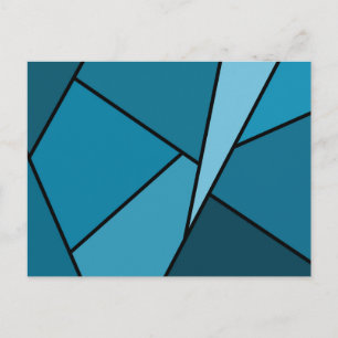 Abstrakt Teal Polygons Vykort