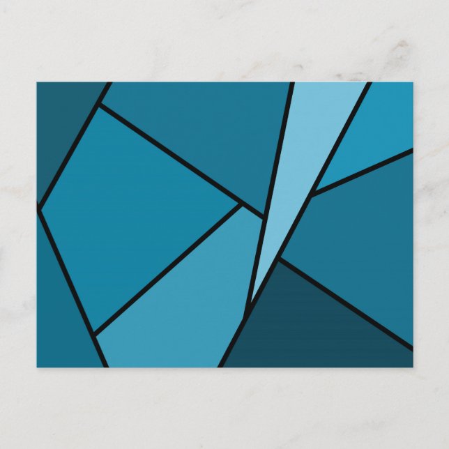 Abstrakt Teal Polygons Vykort (Framsida)