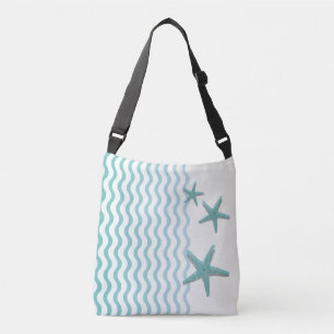 Abstrakt Teal Seaside with Starfish Toit Axelväska