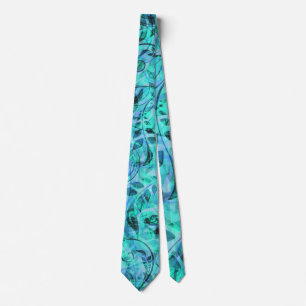 Abstrakt teal slips med löv