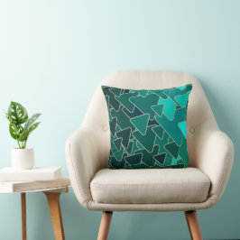 Abstrakt Teal Triangle Geometric Kudde