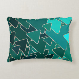 Abstrakt Teal Triangle Geometric Prydnadskudde