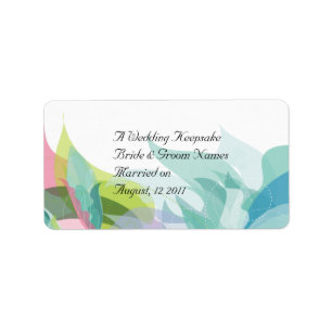 Abstrakt Teal Wedding Favor Lip Balm Tube Adressetikett