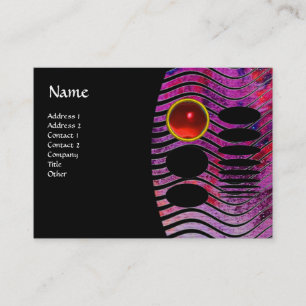 ABSTRAKT TECHNO MONOGRAM Red ruby Visitkort