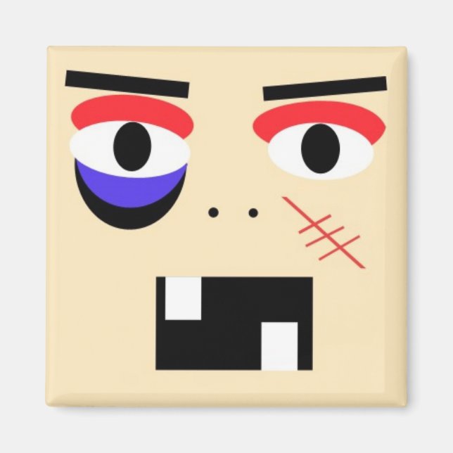 Abstrakt Tecknad Boxer Magnet (Framsidan)