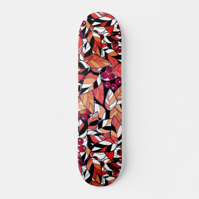 Abstrakt tecknad löv mini skateboard bräda 18,5 cm (Framsida)