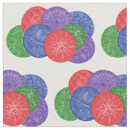 Abstrakt Teckning Colorful jul Bollar Fabric Tyg