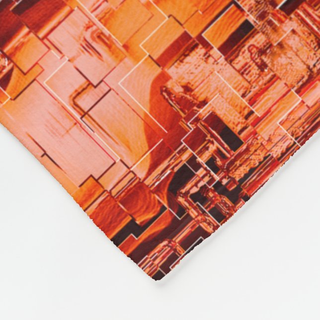 Abstrakt teckning i mosaik, skulpterad i korallton fleecefilt (Hörn)