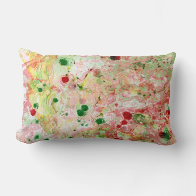 Abstrakt Template Rosa Red Gult Grönt Marble Lumbarkudde (Framsida)