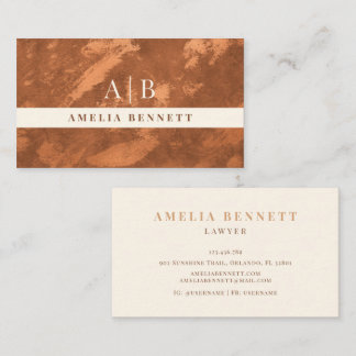 Abstrakt Terracotta Burnt Orange Affärskort Visitkort