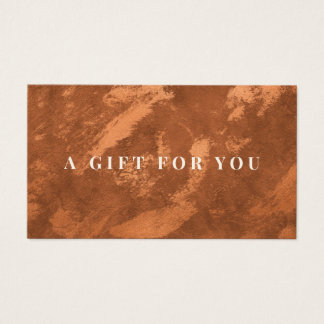 Abstrakt Terracotta Copper Burnt Orange Gift Card Visitkort