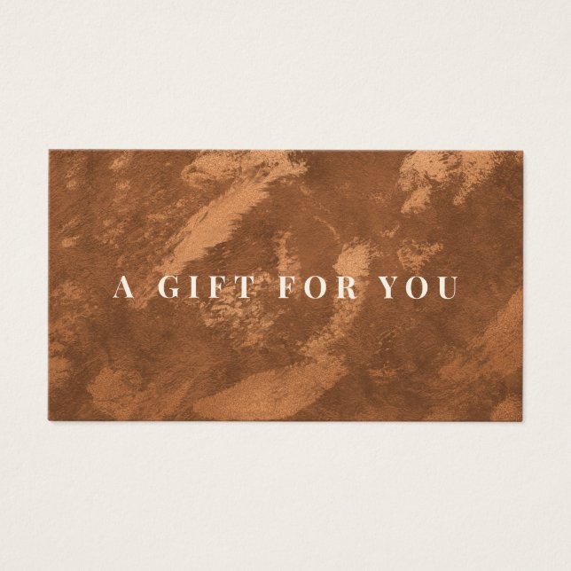 Abstrakt Terracotta Copper Burnt Orange Gift Card Visitkort (Framsidan)