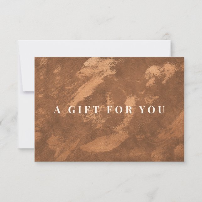 Abstrakt Terracotta Copper Certificate Gift Card (Framsida)
