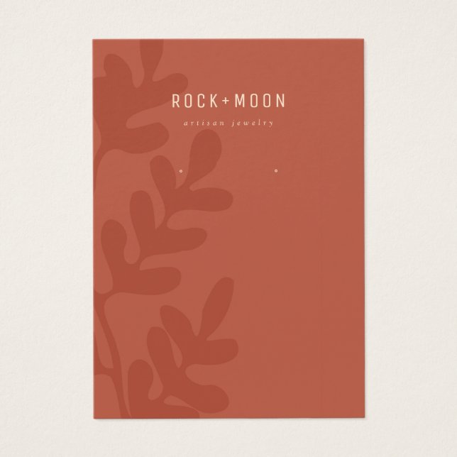 Abstrakt Terracotta Lövs Earring Visning Card Visitkort (Framsidan)