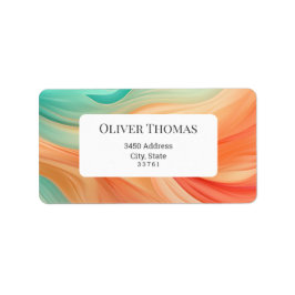 Abstrakt terracotta och grönt av jade adressetikett