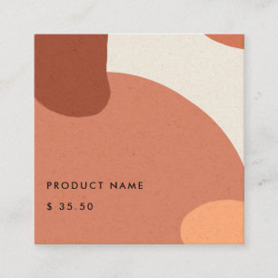 ABSTRAKT TERRACOTTA RED KRAFT SCANDI PRIS MÄRKRE FYRKANTIGT VISITKORT