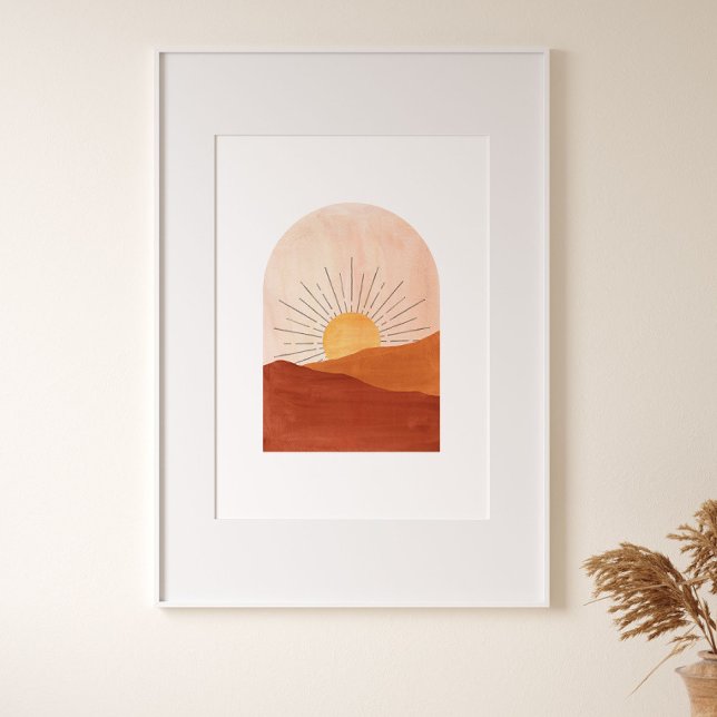Abstrakt terracotta, sol och öken poster (Skapare uppladdad)