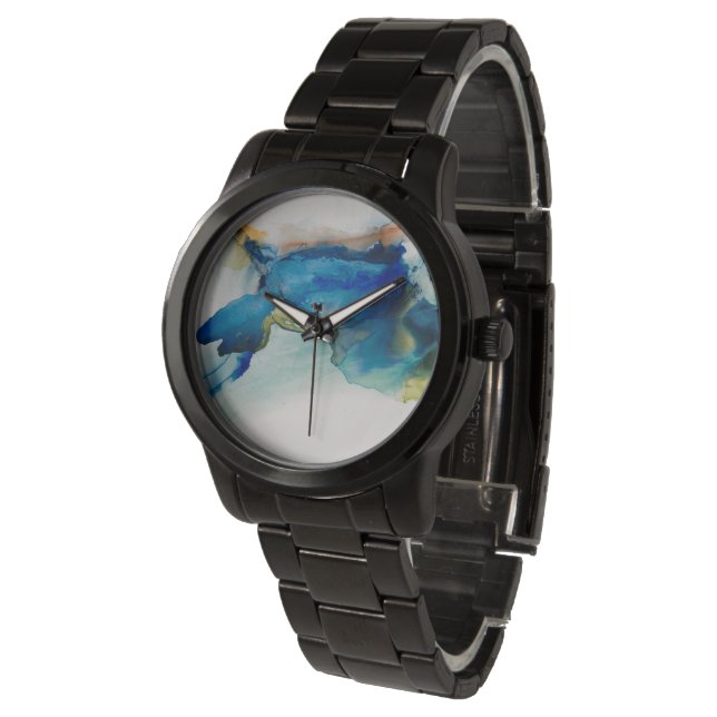 Abstrakt Terrain - Blue Armbandsur (Vinklad)