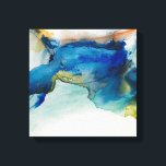 Abstrakt Terrain - Blue Canvastryck<br><div class="desc">Abstrakt Terrain II av Sisa Jasper. Oidentifierbar form gjord av djup svärta,  gröntar och accent färg.</div>