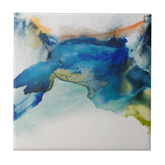 Abstrakt Terrain - Blue Kakelplatta (Framsidan)