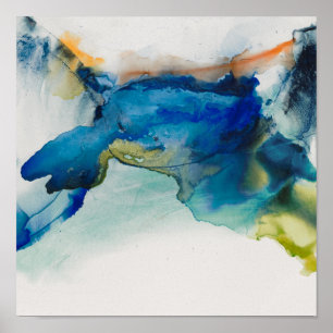 Abstrakt Terrain - Blue Poster