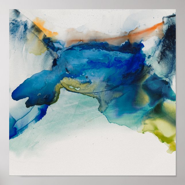 Abstrakt Terrain - Blue Poster (Framsidan)