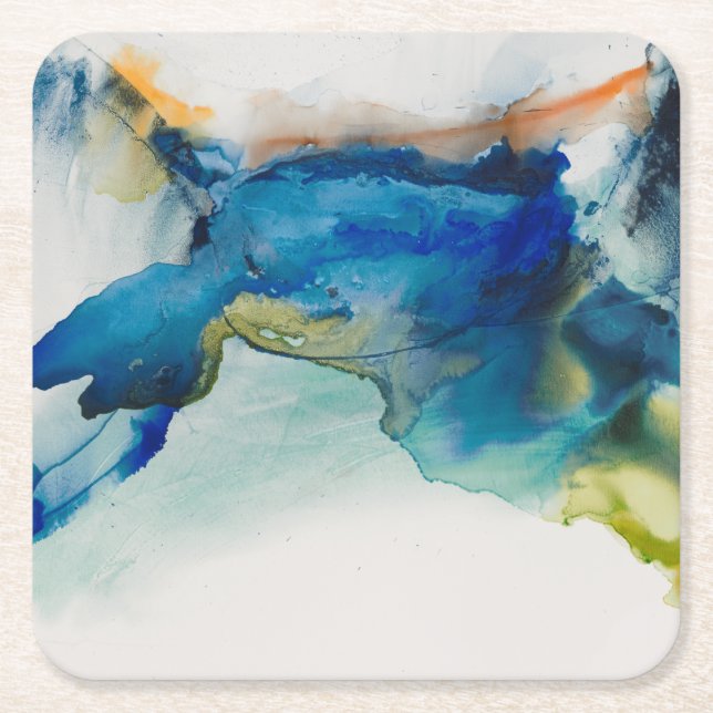 Abstrakt Terrain - Blue Underlägg Papper Kvadrat (Framsidan)