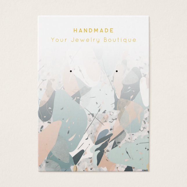 Abstrakt Terrazzo Jewelry Visning Cards Visitkort (Framsidan)