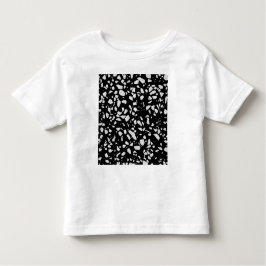 Abstrakt Terrazzo Mosaic Black and White Mönster T Shirt