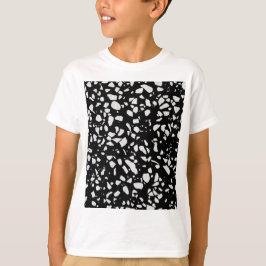 Abstrakt Terrazzo Mosaic Black and White Mönster T Shirt
